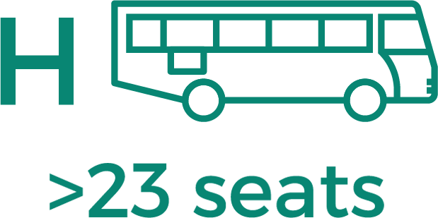 Passenger cars with more than 23 seats